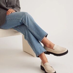 Quince Italian Leather Bone Lug Sole Loafers 9.5